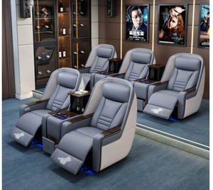 Elektrische Relax-Sofas für Zuhause Luxuriöse Heimkino-Bestuhlung Wohnzimmer Ecksofa Elektrischer Relaxsessel Leder-Theatersessel - Product Image 3