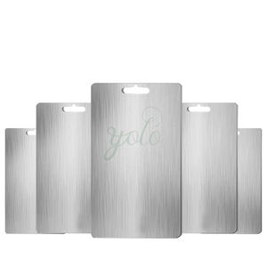 100% puro duradero Apto para lavavajillas no mohoso de grado alimenticio bloque de corte de Metal extremo grano titanio tabla de cortar juegos para Cocina - Product Image 1