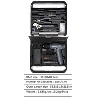 XTXS Taladro Eléctrico de 12V, Destornilladores, Llave Ajustable, Juego de Herramientas en Estuche Rígido, Caja de Herramientas Portátil para Bricolaje en Casa e Industrial BYD-B