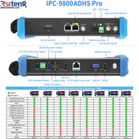 Rsrteng IPC-9800ADHS Pro, Monitor de Cámara CCTV, Cámara IP 8K, Probador de Cables POE++, Herramientas de Red WiFi TVI CVI AHD SDI SFP