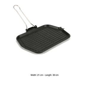 Ilsa Bistecchiera Ghisa Smaltata C con Asa Plegable 21 x 30 cm, Suministros para Hostelería y Catering al por Mayor - Product Image 3