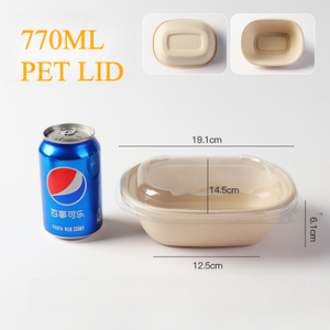 Kotak Kertas Kraft Ramah Lingkungan dari Bahan Daur Ulang untuk Kemasan Salad, Buah, Sushi, dan Makanan Bawa Pulang, Dilengkapi Tutup, Kapasitas 620ml 770ml, dari Pemasok Cina - Product Image 4