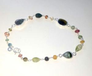 Beautiful Handmade 925 Sterling <b>Silver</b> Fine Chain Link <b>Bracelet</b> Natural Tourmaline Bohemian Fashion Party Gift High Quality - Product Image 1