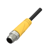 Connecteurs IP67 IEC M12 12 broches code A mâle, câble industriel pour PC, connecteur de valve, pièces de valve, câbles de capteur LVDS