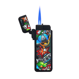 2022 nouveauté écologique Butane carburant affichage boîte paquet Offre Spéciale pas cher Camping Logos personnalisés coupe-vent Flip-top torche - Product Image 1