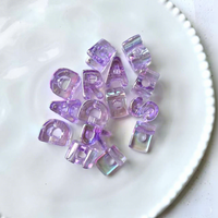 Perles d'alphabet en acrylique transparentes à grand trou de 5 mm, lettres colorées, perles intercalaires en cristal pour la fabrication de bijoux et de bracelets DIY