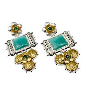 Pendientes Étnicos de Aleación Plateada - Conjunto de Joyería para Mujer para Regalo de Boda, Fiesta, Compromiso y Aniversario - Product Image 1