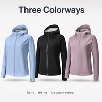 Veste softshell pour femme, automne, extérieur, imperméable, coupe-vent, col montant, fermeture éclair, capuche, logo personnalisé, OEM, randonnée, trekking, vêtements