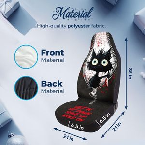 Housse de siège avant de voiture GENANY Funny Murder Cat OLIVER, en polyester durable, respirante, accessoire automobile de protection - Product Image 4