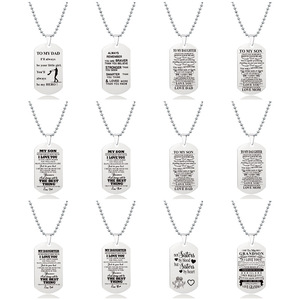 Customized Personalized Double Sided Pendant Chain Keychain Hiphop Laser Engraved logo Text for Men's Necklaces Anniversary <strong>Gift</strong> - Product Image 3