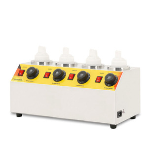 Calentador de Mermelada Comercial NP-310(4) Calentador Eléctrico de Cuatro Botellas para Salsas de Chocolate, Tortilla Chips, Queso y Barras de Aperitivos - Product Image 5