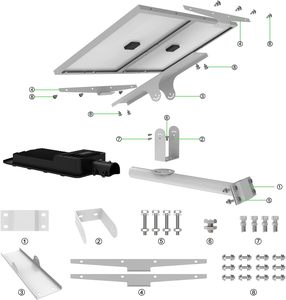 ไฟถนนโซลาร์เซลล์ LED พร้อมรีโมทคอนโทรล IP65 ตัวเรือนอะลูมิเนียมหล่อขึ้นรูป คุณภาพสูงสำหรับภายนอกอาคาร 100W-300W รับประกัน 2 ปี - Product Image 5