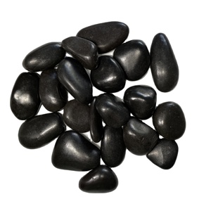 Ciottoli <span class=keywords><strong>di</strong></span> Fiume Neri Altamente Lucidati, Pietre Decorative per Giardino e Paesaggistica - Product Image 4