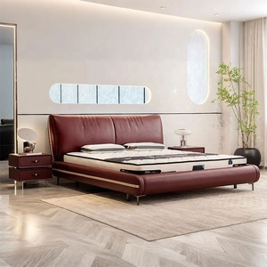 Personnalisé Glamour Minimaliste Moderne Cadre de Lit Complet Base en Bois de Pin Rangement Coussins en Cuir Fourni par Boîte Printemps Marque Donglu - Product Image 3