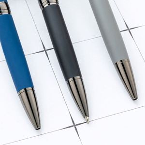Promotional Gift Business Advertising Multi-<b>Color</b> 1.0Mm Rubber Coated Engraved Logo Rotating Ballpoint <b>Pen</b> - Product Image 3