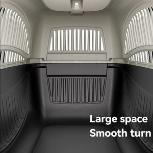 Petop Factory - Transporteur pour animaux de compagnie approuvé par les compagnies aériennes - Taille standard - Respirant - Léger - Plastique - Pour les voyages <span class=keywords><strong>en</strong></span> <span class=keywords><strong>voiture</strong></span> et <span class=keywords><strong>en</strong></span> train - Avec verrou de sécurité - Product Image 5