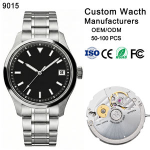 Reloj de Pulsera de Acero Inoxidable para Hombre de Negocios de Lujo con Logotipo de Marca Personalizado OEM, Fabricante de Relojes Mecánicos Automáticos Miyota 9015 - Product Image 1