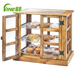 Tủ trưng bày bánh mì kính khung gỗ |   Giá trưng bày bánh ngọt 3 tầng dành cho tiệm bánh, quán cà phê & cửa hàng bánh ngọt - Product Image 2