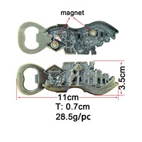 Décapsuleur magnétique vintage gravé, souvenir de Prague en laiton personnalisé, étanche, en aluminium, style antique, logo lettre 3D tchèque