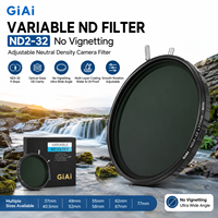 Filtre ND Variable GiAi ND2-32 Sans Vignettage, Filtre d'Objectif d'Appareil Photo Réglable 9 Stops 37mm 40.5mm 49mm 52mm 55mm 58mm 62mm 67mm 77mm