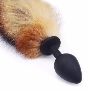 Juguetes <span class=keywords><strong>sexuales</strong></span> mecánicos para adultos, producto divertido de tamaño medio, cola de zorro, Sexy, tapón anal de silicona - Product Image 4