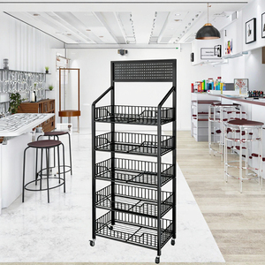 ชั้นวางโชว์ขนมทำจากโลหะ5ชั้นพร้อมรางด้านข้างเหมาะอย่างยิ่งสำหรับทางเดินในซุปเปอร์มาร์เก็ต - Product Image 5