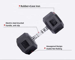 Manubri Esagonali Neri per Palestra Domestica - Ghisa con Rivestimento in Gomma Ecologico e Durevole, Logo Personalizzabile Disponibile, Gamma Pesi 2-100kg - Product Image 4