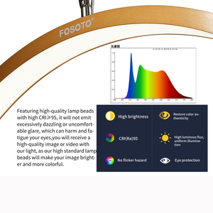 Lampada LED a Mezzaluna Dorata OEM 28 Pollici, Luce ad Arco per Extension Ciglia, Lampada da Terra per Fotografia e Trucco - Product Image 4