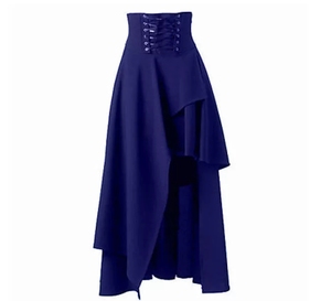 Faldas de Moda para <span class=keywords><strong>Mujer</strong></span> Tallas S-2XL, Falda Larga con Tirantes Estilo Gótico Lolita, Color Sólido, Costuras Sexys, Cintura Alta - Product Image 3