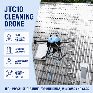 โดรนทำความสะอาด JTC10 เครื่องฉีดน้ำแรงดันสูง สำหรับทำความสะอาดหลังคา ควบคุมการฉีดน้ำด้วยระบบ UAV สำหรับอาคาร หน้าต่าง รถยนต์ - Product Image 1