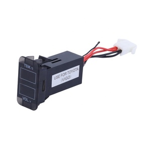 Kép 12V Dc Xe Buýt Xe Không Thấm Nước Biển Nhiệt Độ Hiển Thị Led Kỹ Thuật Số Vôn Kế Với AWG26 Dây - Product Image 2