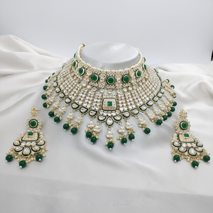 Ensemble de collier ras du cou plaqué or pierre Kundan et Meenakari 10573886 Parure de bijoux fins - Product Image 2