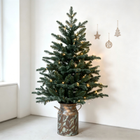 Großhandel Neuer Realistischer 3FT Tisch-Kunstweihnachtsbaum Vorbeleuchteter Grüner Mini-Weihnachtsbaum 60-90cm für Büro- und Heimdekoration