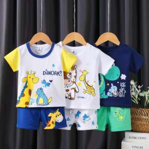 Vêtements d'été pour enfants en gros, ensembles de robes en coton pour filles et garçons de 2 à 12 ans, stock de vêtements - Product Image 6