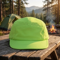 Casquette de sport en nylon à 5 panneaux, quatre saisons, personnalisable avec logo par transfert thermique, vente en gros, imperméable, séchage rapide, respirante