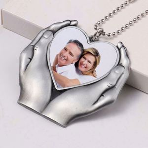 Double-sided Angel wings Photo <b>Keychain</b> Car Hanging Xmas Ornament Pendant Car Rearview Mirror Metal Sublimation Key Chain Blanks - Product Image 6
