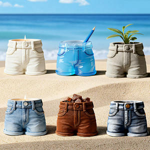 Moldes de Silicona para Velas con Forma de Jeans YS, Moldes para Cajas de Almacenamiento de Yeso, Moldes para Fundición, Suministros para Hacer Macetas de Flores de Concreto DIY - Product Image 1