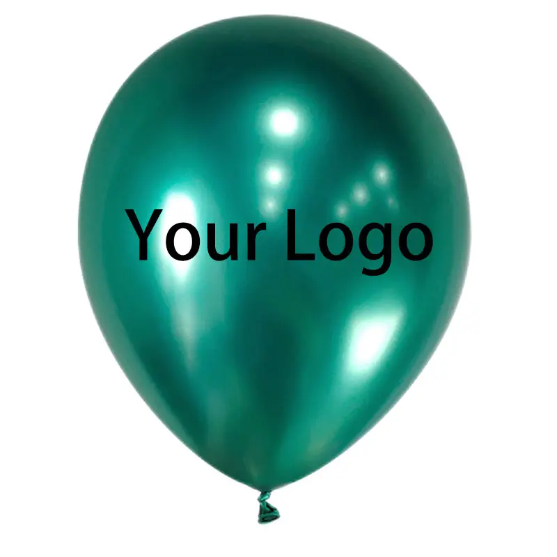 Латексные 12-дюймовые хромированные гелиевые шары, праздничные декоративные металлические шары, воздушные шары с логотипом на заказ