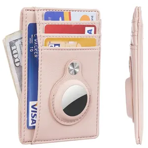 Minimalist Slim Women Smart Tag Wallet Card Holder Private Label Custom Pu Cardholder Wallets