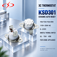 Thermostat XC KSD301 en céramique à réinitialisation automatique 10A 110V-250V AC 0-210 ° Interrupteur thermique bimétallique C UL TUV VDE pour appareils électroménagers
