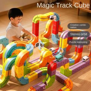 ألعاب تعليمية للأطفال قابلة للتغيير مضادة للجاذبية سيارة السكك الحديدية المغناطيسية الكهربائية الانسجام السحر الجسيمات الكبيرة لعبة بلاستيكية ديي - Product Image 2
