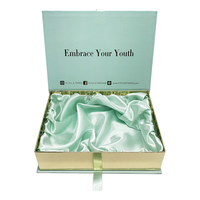 Boîtes d'emballage de luxe noires pour extensions de cheveux, personnalisables avec logo, pour vêtements, cadeaux, et inserts en satin avec ruban