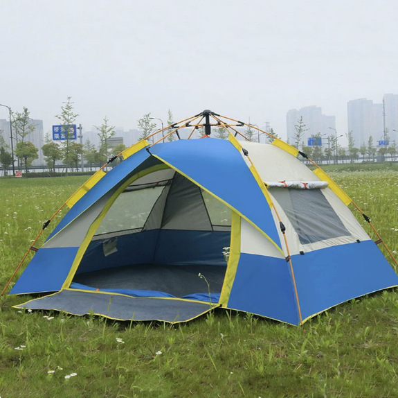 A tent with three windows for 2-3 people