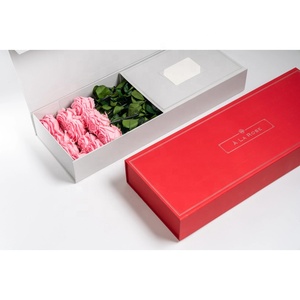 Cao cấp tùy chỉnh in hình chữ nhật cứng nhắc thân dài vĩnh cửu Hoa hồng hộp UV lợi thế lá Matt Cán dập nổi tái chế - Product Image 4