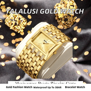 Relojes de Pulsera YaLaLuSi para Mujer, Elegantes, Resistentes al Agua, con Correa de Acero Inoxidable y Cuarzo, de Lujo, en Oro, para Regalo - Product Image 2