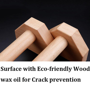 Barre di supporto elasticizzato con staffa <span class=keywords><strong>Push</strong></span>-<span class=keywords><strong>Up</strong></span> a doppia asta in legno personalizzate per flessioni in piedi - Product Image 4