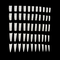 550 Uñas Postizas Naturales de Ataúd Cuadradas Stiletto, de Media Cobertura, Largas, de Gel Suave Acrílico, de Presión