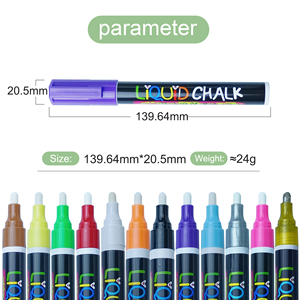 Marqueurs liquides à craie effaçable à l'eau, pointe réversible, couleurs néon et métalliques pour fenêtres, tableaux noirs et travaux de bricolage non toxiques - Product Image 2