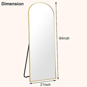 Miroir sur pied arqué à cadre doré, miroir de présentation de vêtements pleine longueur, idéal pour les boutiques et salles d'exposition, vente en gros directe usine - Product Image 6