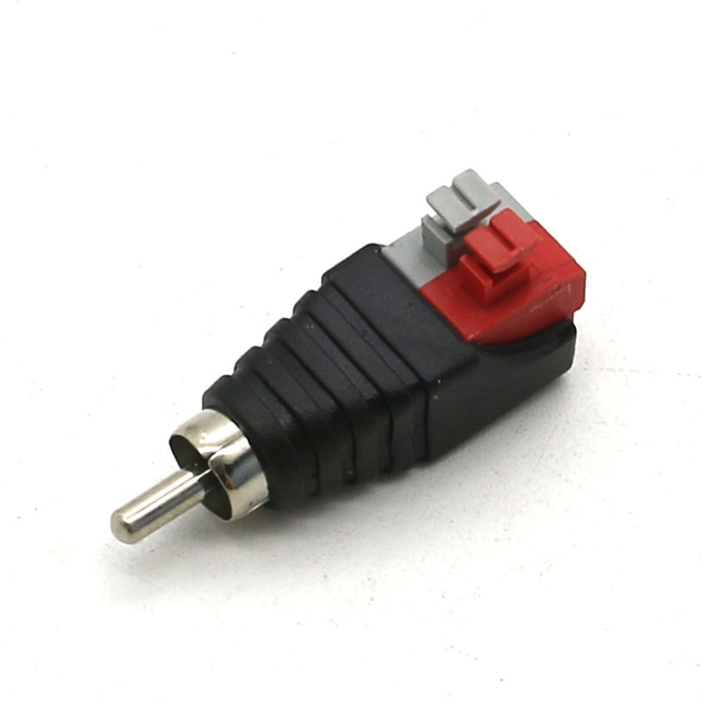 Hot Sale Solderless RCA Male Plug Spring Press Terminal AV Audio Video Connector for Speaker Amplifier CCTV Camera